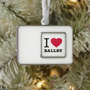 I LIEBE BALLET Rahmen-Ornament SILBER