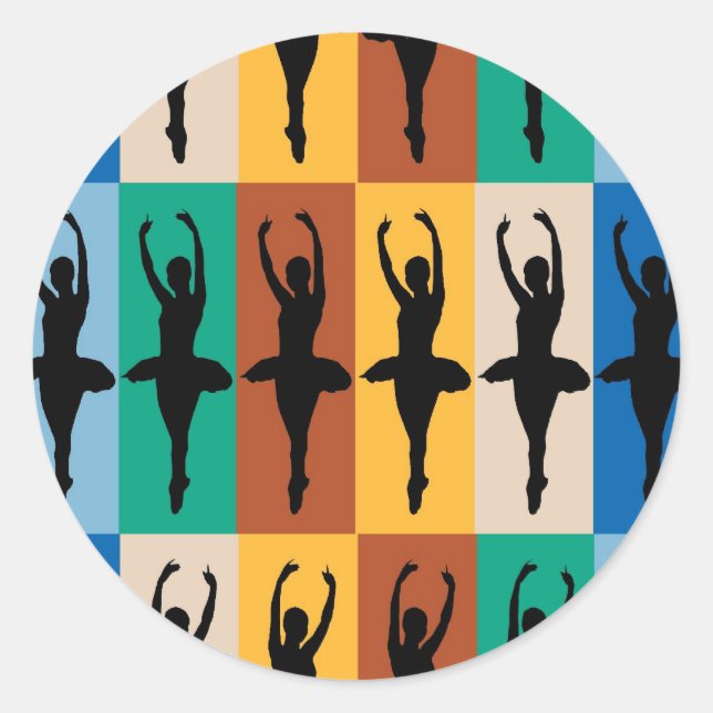 I Liebe Ballet Runder Aufkleber (Vorderseite)