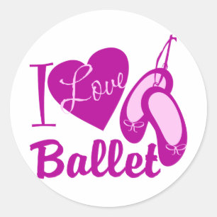 I Liebe Ballet Runder Aufkleber