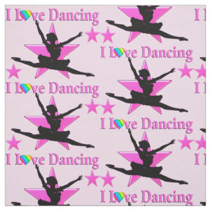 I LIEBE BALLET UND TANZKOPF FABRIK STOFF