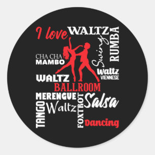 I Liebe Ballroom Dancing - Tanzlehrer Pair Ch Runder Aufkleber