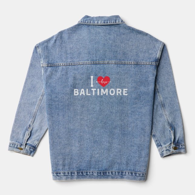 i Liebe Baltimore, Maryland Jeansjacke (Rückseite)