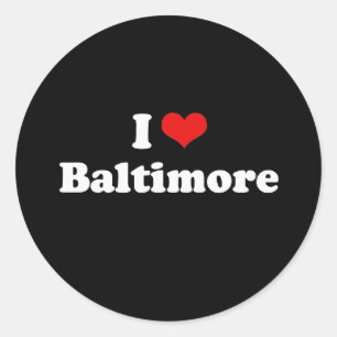 I Liebe-Baltimore-T-Shirt Weiß-T-Shirt Runder Aufkleber