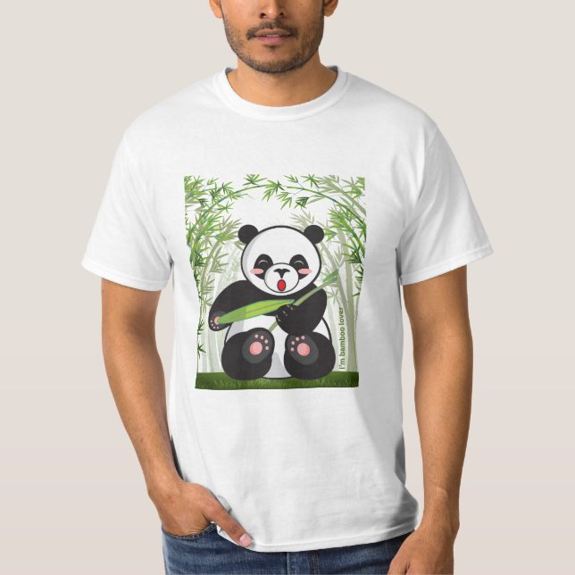 I Liebe Bamboo Panda T-Shirt (Vorderseite)