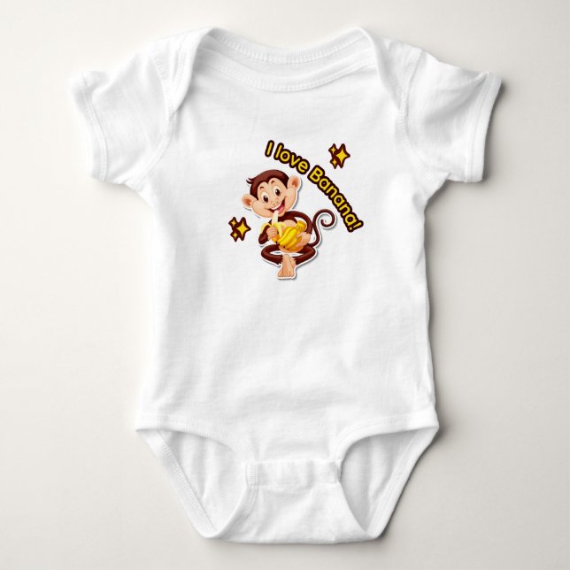 I Liebe Banane Baby Strampler (Vorderseite)