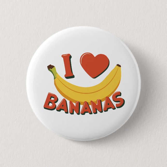I Liebe Bananen Button (Vorderseite)