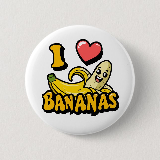 I Liebe Bananen Button (Vorderseite)