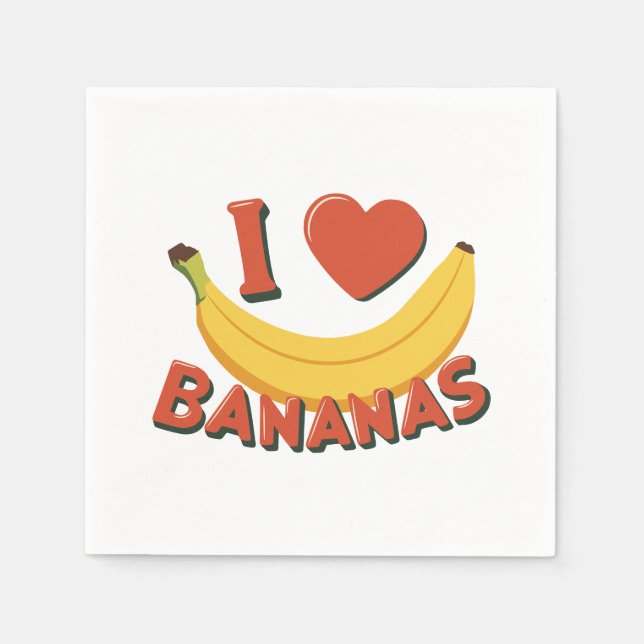 I Liebe Bananen Serviette (Vorderseite)