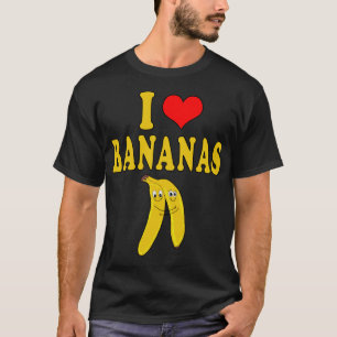 I Liebe Bananen Witziges Kostüm Vegan T-Shirt