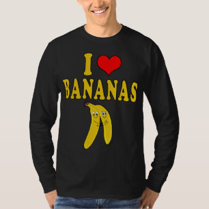 I Liebe Bananen Witziges Kostüm Vegan T-Shirt