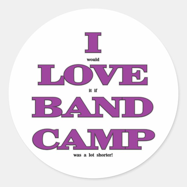 I Liebe Band Camp Runder Aufkleber (Vorderseite)