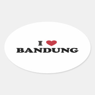 I Liebe Bandung Indonesia Ovaler Aufkleber