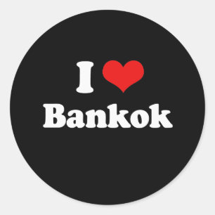 I Liebe-Bangkok-T-Shirt Weiß-T-Shirt Runder Aufkleber
