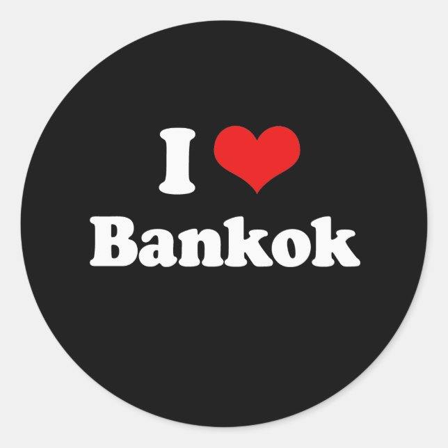 I Liebe Bangkok Tshirt White Tshirt Runder Aufkleber (Vorderseite)