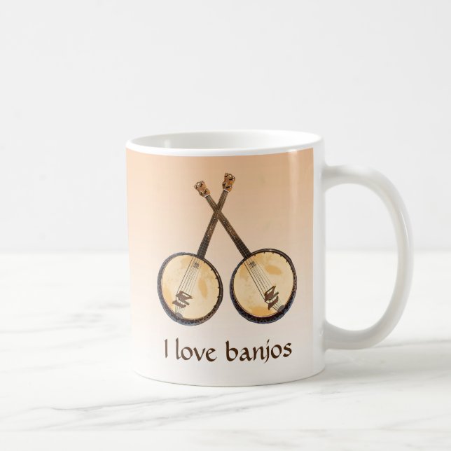 I Liebe Banjos Music Instruments Tasse (Rechts)