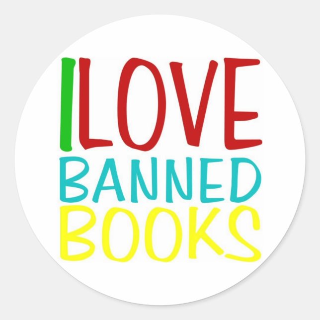 I LIEBE BANNED BOKS OFFIZIELL STICKER (Vorderseite)