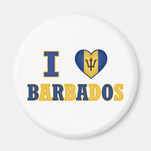 I Liebe-Barbados-Herz-Flaggen-Entwurf Magnet