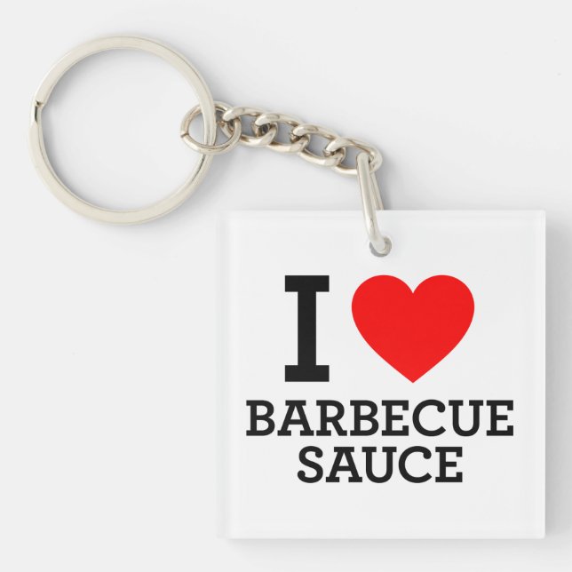 I Liebe Barbecue Sauce Schlüsselanhänger (Vorderseite)