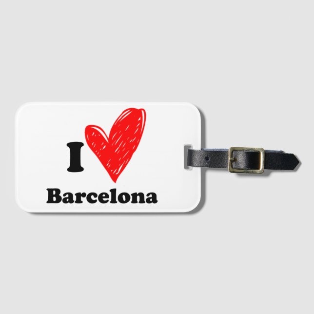 I Liebe Barcelona Gepäckanhänger (Vorderseite (Horizontal))