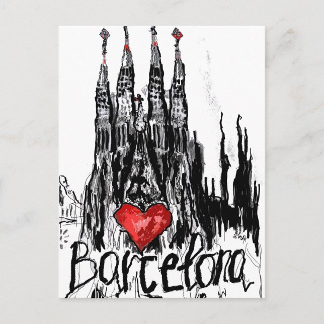 I Liebe Barcelona Postkarte (Vorderseite)
