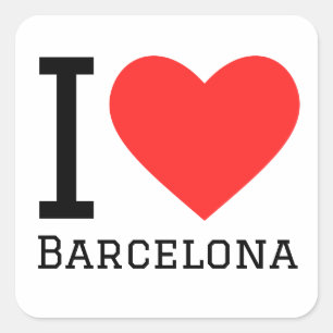 I Liebe Barcelona Quadratischer Aufkleber