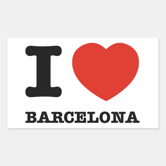 I Liebe Barcelona Rechteckiger Aufkleber (Vorderseite)