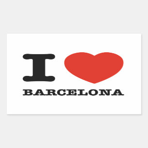 I Liebe Barcelona Rechteckiger Aufkleber