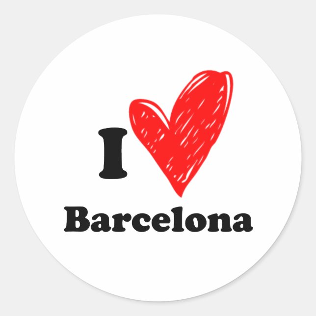 I Liebe Barcelona Runder Aufkleber (Vorderseite)