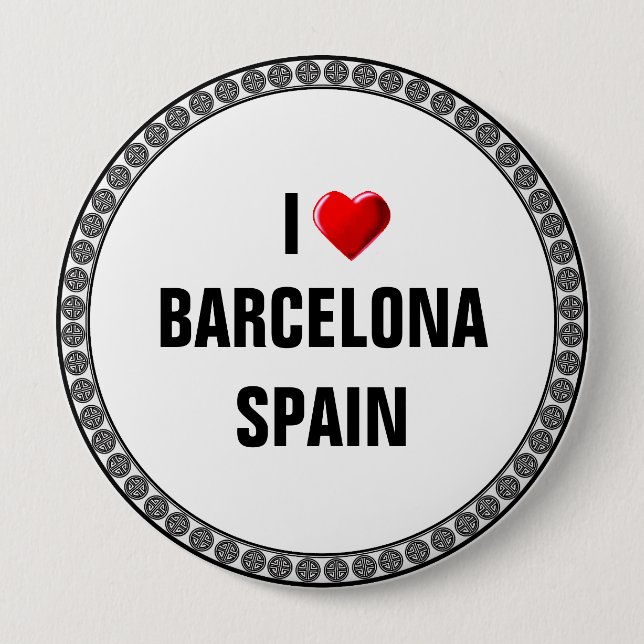 I LIEBE BARCELONA, SPANIEN BUTTON (Vorderseite)