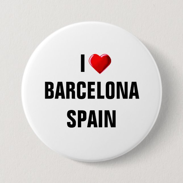 I LIEBE BARCELONA, SPANIEN BUTTON (Vorderseite)