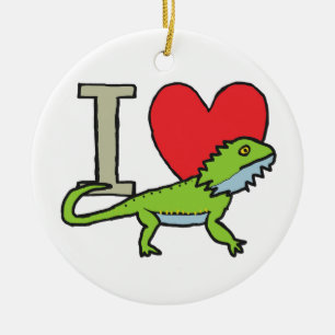 I Liebe Bartdrachen Keramik Ornament