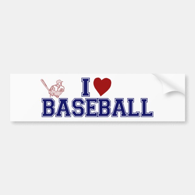 I Liebe-Baseball Autoaufkleber (Vorne)