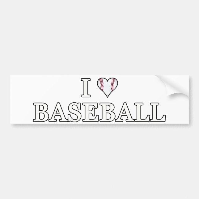 I Liebe Baseball Autoaufkleber (Vorne)
