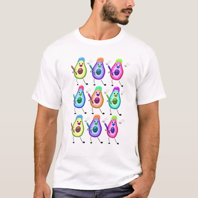 I Liebe Baseball Avocados T-Shirt (Vorderseite)