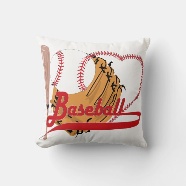 I Liebe Baseball - Ball, Bat, Baseball Glove Kissen (Vorderseite)