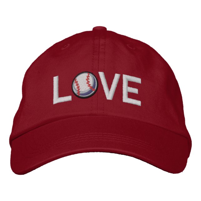 I Liebe Baseball Bestickte Kappe (Vorderseite)