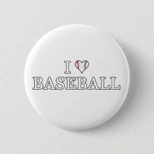 I Liebe Baseball Button
