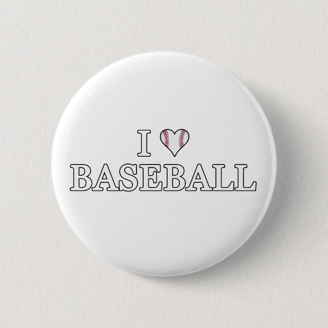 I Liebe Baseball Button (Vorderseite)