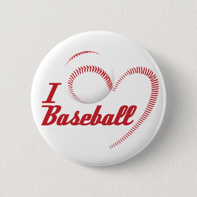 I Liebe-Baseball-Knopf Button (Vorderseite)