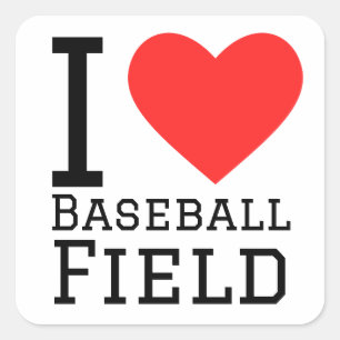 I Liebe Baseballfeld Quadratischer Aufkleber