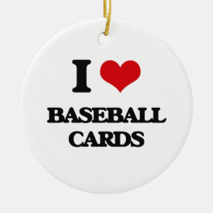 I Liebe-Baseballkarten Keramikornament