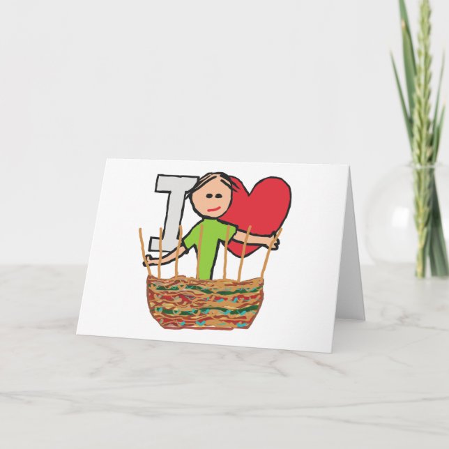I Liebe Basket Weaving Feiertagskarte (Vorderseite)