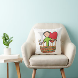 I Liebe Basket Weaving Kissen