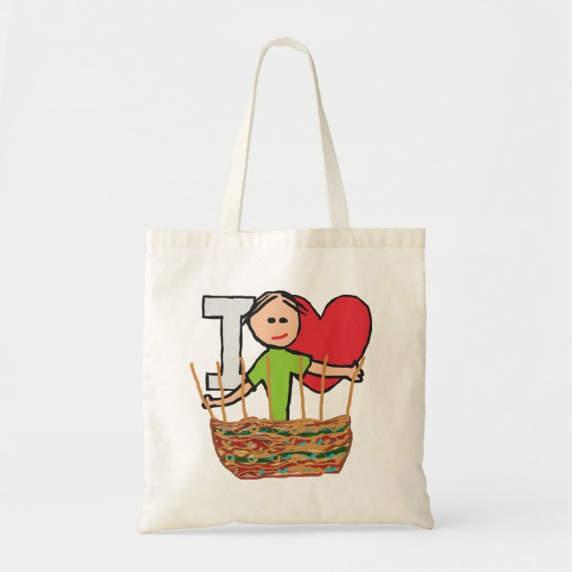 I Liebe Basket Weaving Tragetasche (Vorne)