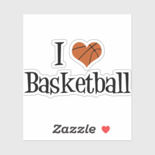 I Liebe Basketball Aufkleber