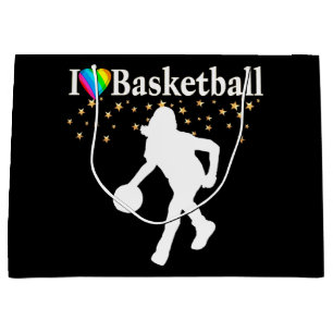 I LIEBE BASKETBALL DESIGN GROßE GESCHENKTÜTE