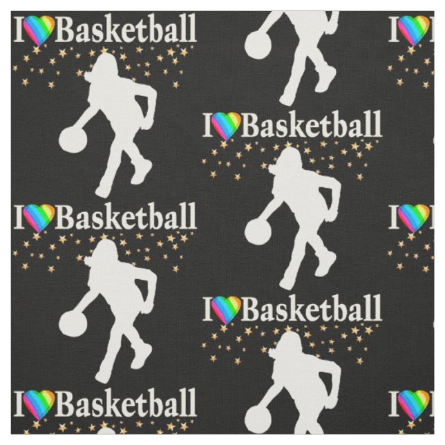 I LIEBE BASKETBALL DESIGN STOFF (Muster)