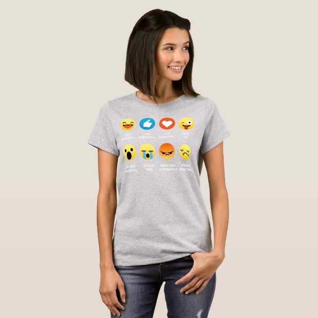 I Liebe-Basketball Emoji Emoticon-Grafik-T-Shirt T-Shirt (Vorne ganz)