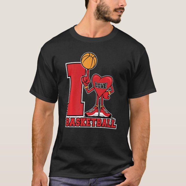 I Liebe Basketball liebt Hoop Pump Kinder Net Lieb T-Shirt (Vorderseite)