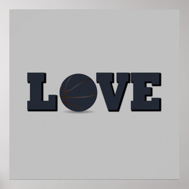i Liebe Basketball Poster (Vorne)